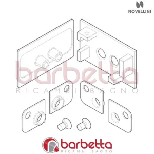 CONFEZIONE PIASTRINA DX BINARIO IN FINITURA NERO BX 02 FH RICAMBIO NOVELLINI R08BX2FHD1-H