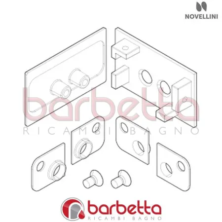 CONFEZIONE PIASTRINA DX BINARIO IN FINITURA NERO BX 02 FH RICAMBIO NOVELLINI R08BX2FHD1-H