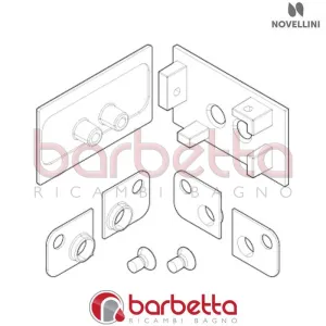 CONFEZIONE PIASTRINA SX BINARIO IN FINITURA BIANCO MORBIDO BX 02 FH RICAMBIO NOVELLINI R08BX2FHS1-U