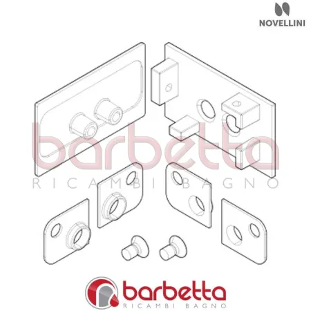CONFEZIONE PIASTRINA SX BINARIO IN FINITURA BIANCO MORBIDO BX 02 FH RICAMBIO NOVELLINI R08BX2FHS1-U