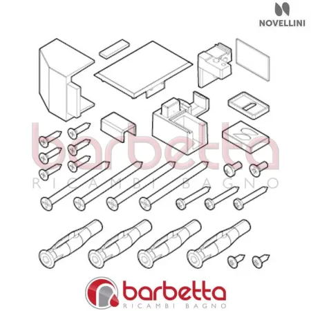 CONFEZIONE MONTAGGIO IN FINITURA CROMO BX 01 PH DX OPERA RICAMBIO NOVELLINI R01BXPHD1-K