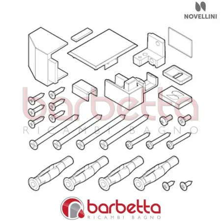 CONFEZIONE MONTAGGIO IN FINITURA CROMO BX 01 PH SX OPERA RICAMBIO NOVELLINI R01BXPHS1-K