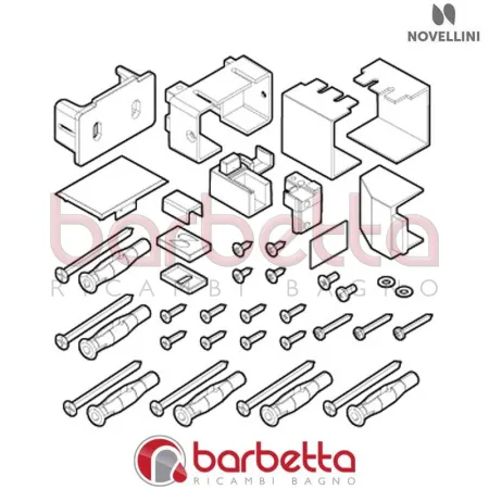 CONFEZIONE MONTAGGIO IN FINITURA BIANCO BX 01 2PH DX OPERA RICAMBIO NOVELLINI R01BX2PHD1-A