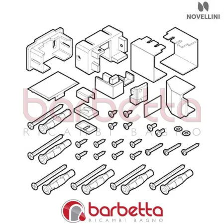 CONFEZIONE MONTAGGIO IN FINITURA CROMO BX 01 2PH SX OPERA RICAMBIO NOVELLINI R01BX2PHS1-K