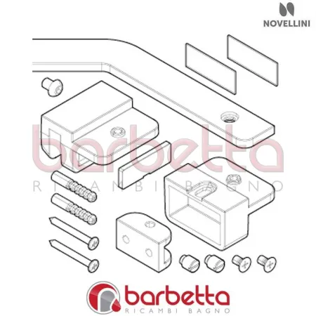 BARRA DI SOSTEGNO BRERA 360MM RICAMBIO NOVELLINI R80BRE360-K