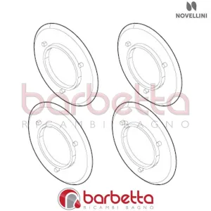 CONFEZIONE TAPPO VETRO 4PEZZI CERNIERA BRERA BV01 RICAMBIO NOVELLINI R042BVMO1-K