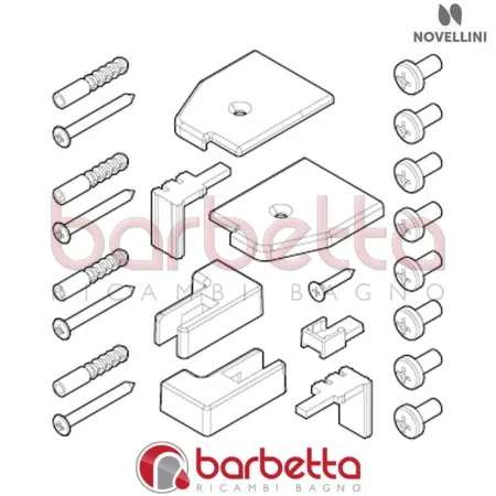CONFEZIONE MONTAGGIO BV 01 F FISSO LATERALE BRERA RICAMBIO NOVELLINI R01BVFI1-K