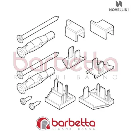 CONFEZIONE MONTAGGIO KIT PROFILI NICCHIA BV 01 G RICAMBIO NOVELLINI R01BVGPN1-K