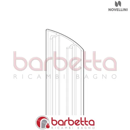 GUARNIZIONE VERTICALE PER COPERTURA PROFILO MURO CORAL 2P-1B RICAMBIO NOVELLINI R50COR2PB1-B
