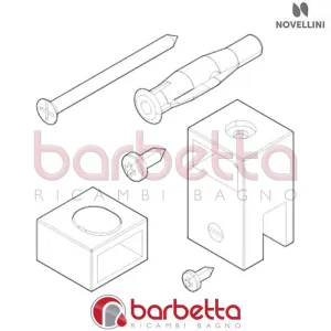 CONFEZIONE ACCESSORI BARRA SOSTEGNO GALA H 100 CM RICAMBIO NOVELLINI R801BR4H10-K