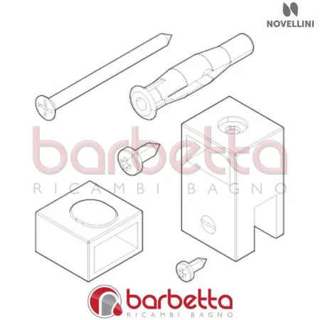 CONFEZIONE ACCESSORI BARRA SOSTEGNO GALA H 100 CM RICAMBIO NOVELLINI R801BR4H10-K