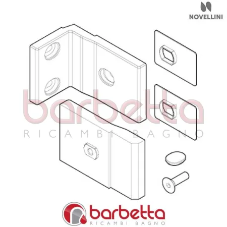 CONFEZIONE STAFFA A MURO GALA H R04 RICAMBIO NOVELLINI SFGA4H1-K