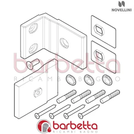 CONFEZIONE STAFFA A MURO GALA2 R04 RICAMBIO NOVELLINI SFGA4MO1-K