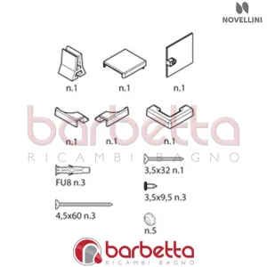 CONFEZIONE MONTAGGIO IN FINITURA CROMO BN 01 2GS RICAMBIO NOVELLINI R01BN2GS1-K