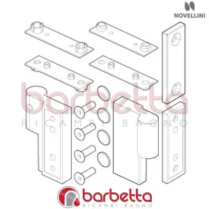 CERNIERA COMPLETA LATO SX IN FINITURA CROMO BN 01 2AS-3AS RICAMBIO NOVELLINI R02BN23ASS1-K