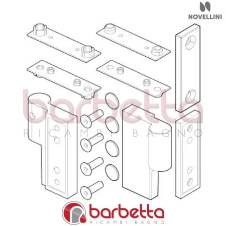 CERNIERA COMPLETA LATO SX IN FINITURA CROMO BN 01 2AS-3AS RICAMBIO NOVELLINI R02BN23ASS1-K