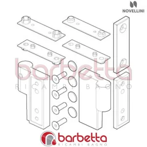 CERNIERA COMPLETA LATO DX IN FINITURA NERO BN 01 2AS-3AS RICAMBIO NOVELLINI R02BN23ASD1-H