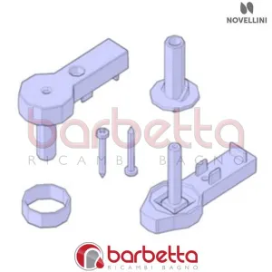 CONFEZIONE CERNIERE INFERIORE E SUPERIORE FREE 2 IN FINITURA BIANCO RICAMBIO NOVELLINI R02FR2MO1-A