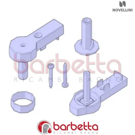 CONFEZIONE CERNIERE INFERIORE E SUPERIORE FREE 2 IN FINITURA BIANCO RICAMBIO NOVELLINI R02FR2MO1-A