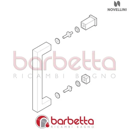 MANIGLIA 16X16 INTERNA 160MM ZEPHYROS 2.0 IN FINITURA CROMO RICAMBIO NOVELLINI R40MAZEP21-K