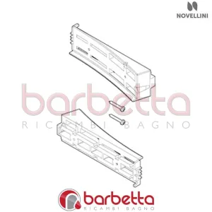 CONFEZIONE STAFFE BINARIO SUPERIORE E INFERIORE ELYT H 01 R IN FINITURA NERO RICAMBIO NOVELLINI R06ELYR1-H