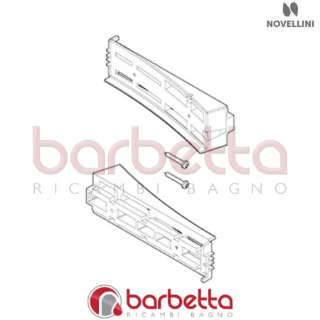 CONFEZIONE STAFFE BINARIO SUPERIORE E INFERIORE ELYT H 01 R IN FINITURA NERO RICAMBIO NOVELLINI R06ELYR1-H