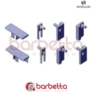 TAPPI ORIZZONTALE SUPERIORE E TAPPI SCHIENALI ELYT P IN FINITURA CROMO RICAMBIO NOVELLINI R05ELYP1-K
