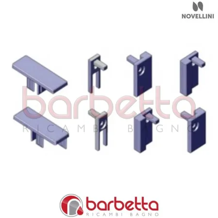TAPPI ORIZZONTALE SUPERIORE E TAPPI SCHIENALI ELYT P IN FINITURA CROMO RICAMBIO NOVELLINI R05ELYP1-K
