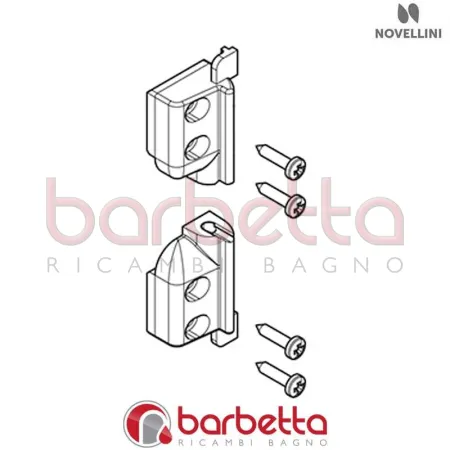 CONFEZIONE COPPIA CERNIERE BH 02 GIREVOLE IN FINITURA NERO RICAMBIO NOVELLINI R02BH2G1-H