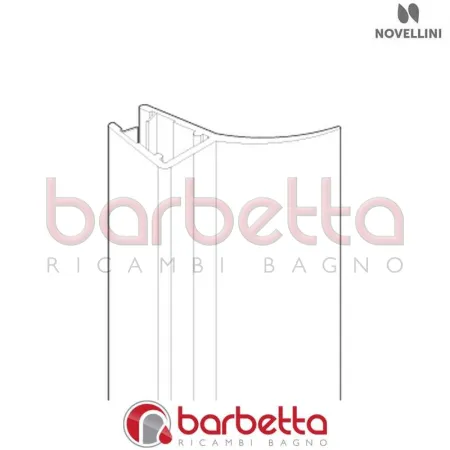 GUARNIZIONE VERTICALE ANTA DI CHIUSURA DH01 PH H1975 RICAMBIO NOVELLINI R50DHPH1-TR