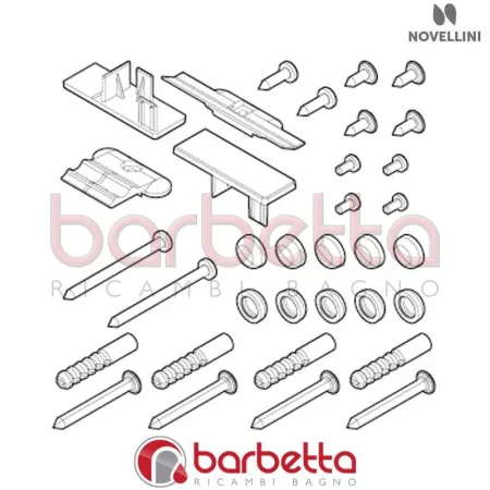 CONFEZIONE MONTAGGIO BH 01 S2 IN FINITURA BIANCO RICAMBIO NOVELLINI R01BHS21-A