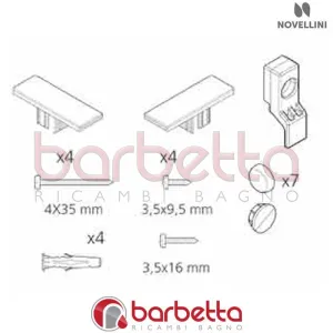 CONFEZIONE MONTAGGIO BH 02 B IN FINITURA CROMO RICAMBIO NOVELLINI R01BH2B01-K