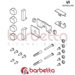 CONFEZIONE MONTAGGIO LATO BH 02 R IN FINITURA BIANCO RICAMBIO NOVELLINI R01BH2R01-A