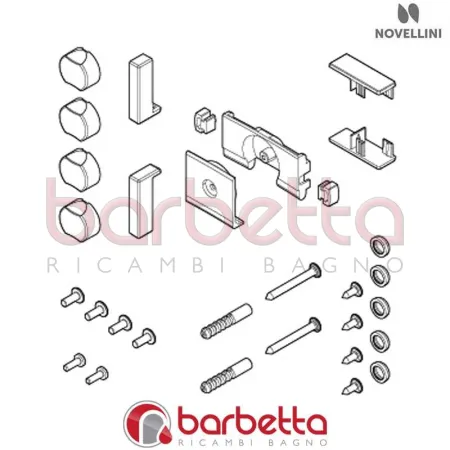 CONFEZIONE MONTAGGIO LATO BH 02 R IN FINITURA BIANCO RICAMBIO NOVELLINI R01BH2R01-A