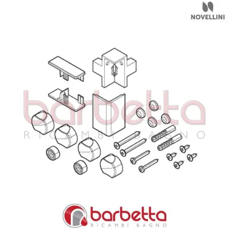 CONFEZIONE MONTAGGIO BH 02 A IN FINITURA CROMO RICAMBIO NOVELLINI R01BH2A01-K