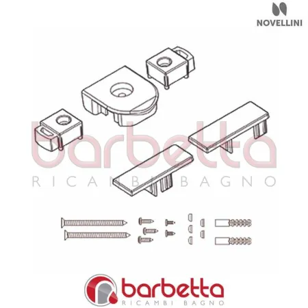 CONFEZIONE MONTAGGIO E VITERIA ELYT 2A IN FINITURA NERO RICAMBIO NOVELLINI R01ELY2A1-H