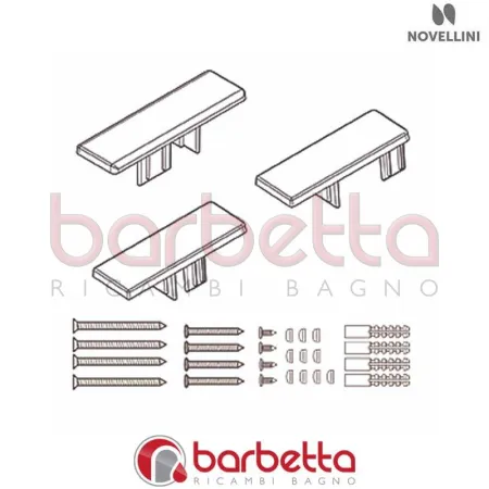 CONFEZIONE MONTAGGIO E VITERIA ELYT 2P IN FINITURA CROMO RICAMBIO NOVELLINI R01ELY2P1-K