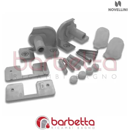 CONFEZIONE COPPIA CERNIERE TRIS 1V IN FINITURA GRIGIO RICAMBIO NOVELLINI R02TR1V-10