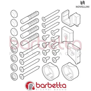 CONFEZIONE MONTAGGIO BJ 01 3PH LUNES2 IN FINITURA BIANCO RICAMBIO NOVELLINI R01BJ3PH1-A