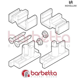CONFEZIONE GUIDA ANTA FISSA BJ01 3PH IN FINITURA BIANCO RICAMBIO NOVELLINI R03BJ3PH1-A