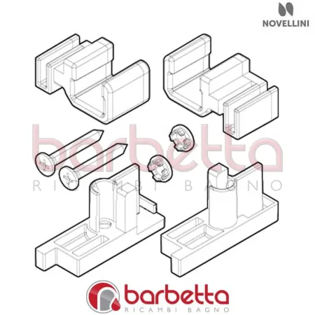 CONFEZIONE GUIDA ANTA FISSA BJ01 3PH IN FINITURA BIANCO RICAMBIO NOVELLINI R03BJ3PH1-A