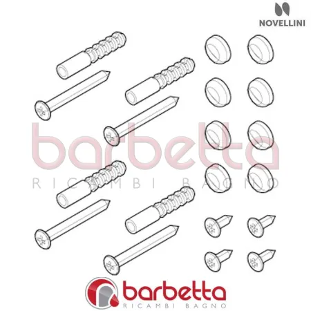 CONFEZIONE MONTAGGIO BJ 01 FP LUNES2 IN FINITURA BIANCO RICAMBIO NOVELLINI R01BJFP1-A
