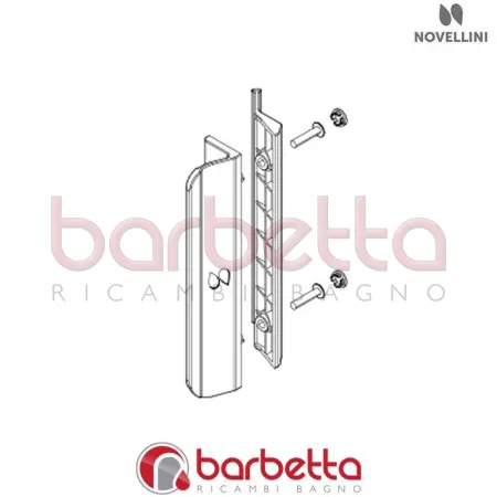 MANIGLIA PROFILO LUNES2 A-G-2P-2A-B-R IN FINITURA BIANCO RICAMBIO NOVELLINI R40MAPLUN21-A