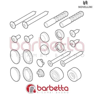 CONFEZIONE MONTAGGIO LATO BJ 01 R LUNES2 IN FINITURA CROMO RICAMBIO NOVELLINI R01BJR01-K