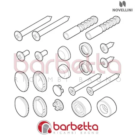 CONFEZIONE MONTAGGIO LATO BJ 01 R LUNES2 IN FINITURA CROMO RICAMBIO NOVELLINI R01BJR01-K
