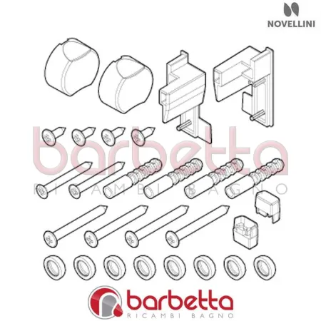 CONFEZIONE MONTAGGIO BJ 01 2PH LUNES2 IN FINITURA BIANCO RICAMBIO NOVELLINI R01BJ2PH1-A