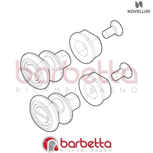 CONFEZIONE COPPIA GRUPPO RUOTA BJ 01 AH-2PH IN FINITURA GRIGIO RAL RICAMBIO NOVELLINI R07BJAH1-68
