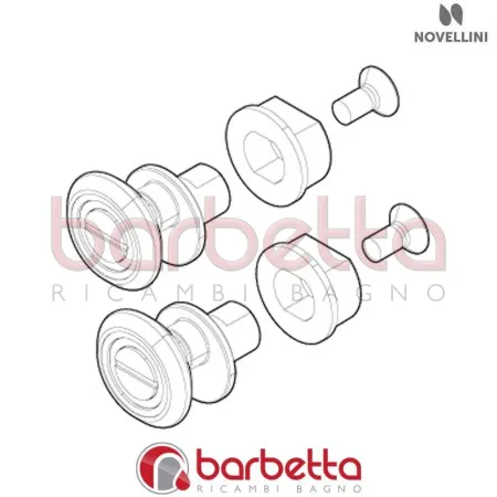 CONFEZIONE COPPIA GRUPPO RUOTA BJ 01 AH-2PH IN FINITURA GRIGIO RAL RICAMBIO NOVELLINI R07BJAH1-68