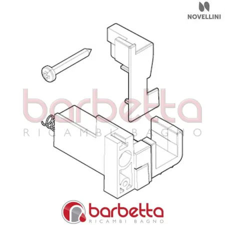 GRUPPO SGANCIAMENTO SX BJ 01 AH-2PH IN FINITURA BIANCO RICAMBIO NOVELLINI R06BJAHS1-A