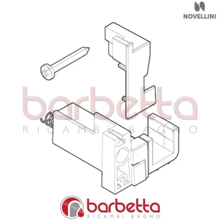 GRUPPO SGANCIAMENTO SX BJ 01 AH-2PH IN FINITURA CROMO RICAMBIO NOVELLINI R06BJAHS1-K